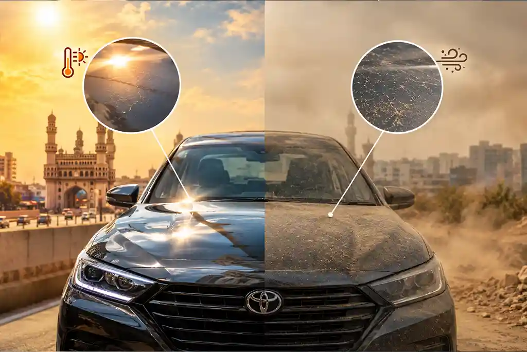 Hyderabad's Heat and Dust Affect Your Car's Paint